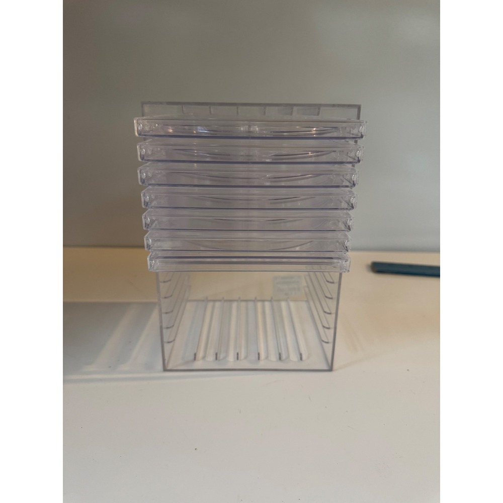 The Container Store Clear Acrylic CD Storage Rack Vertical Holder 10012023